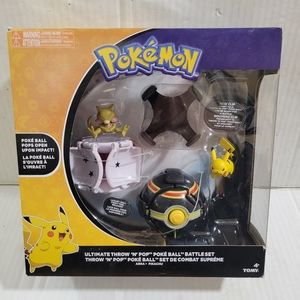 POKEMON PIKACHU Pokeball Ultimate Throw 'N' Pop Poke Ball Battle Set